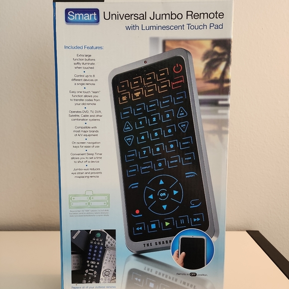 Sharper Image Smart Universal Jumbo Remote With Luminescent Touch Pad NEW IN BOX - Picture 1 of 3